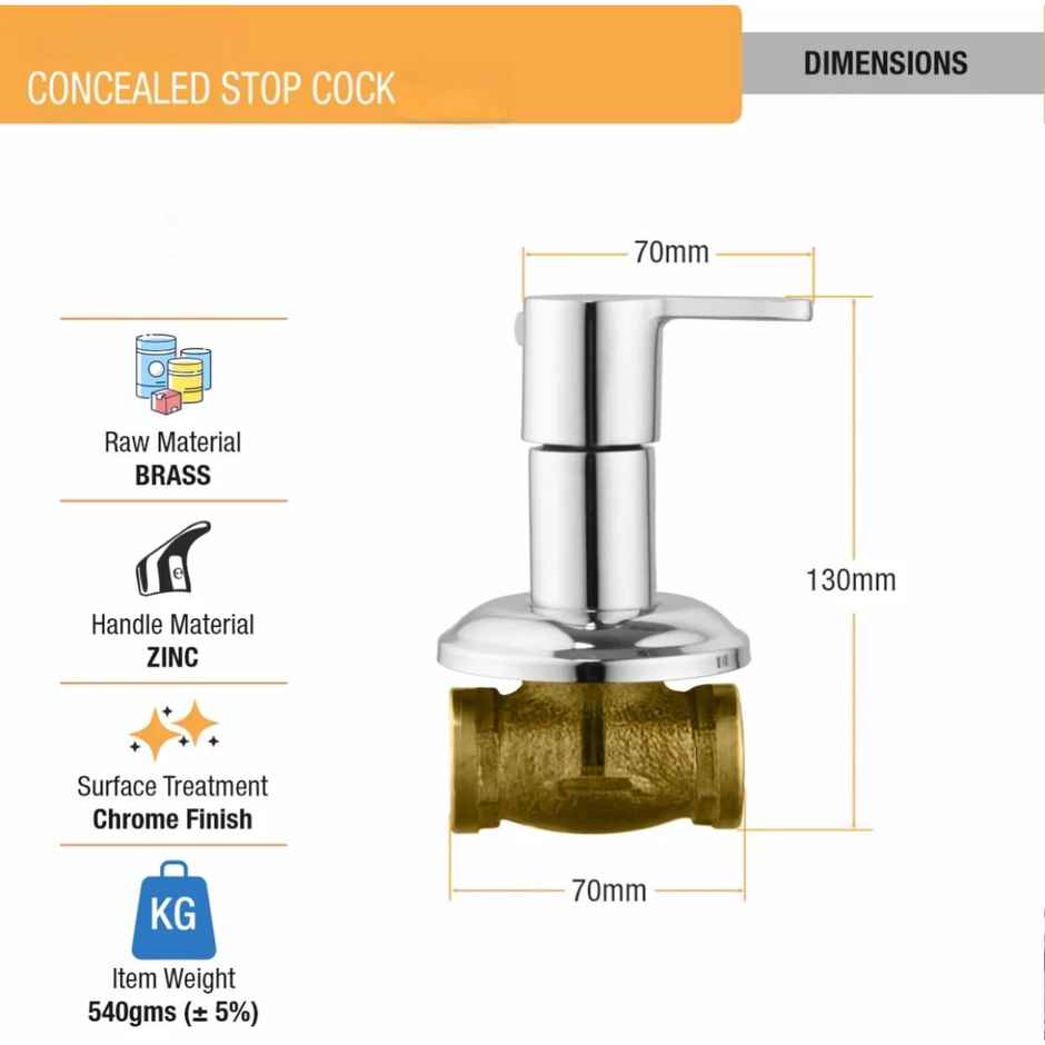 Clayplus Ideal Brass Flush Valve With Flange 25MM