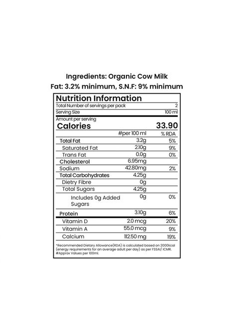 Sanjeevani Organic Cow Milk UHT |Tetra Pack