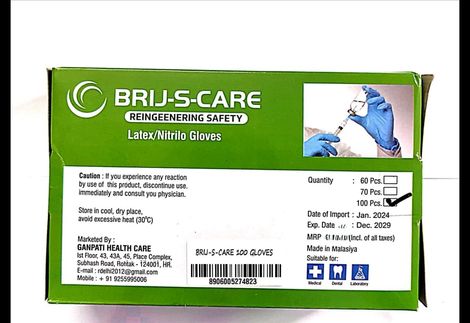 Brij-s-Care Safety Hand Gloves Pack Of 100 - Assorted 