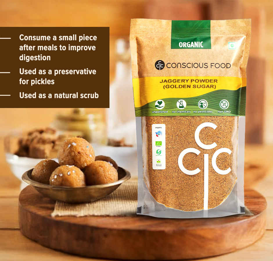 Conscious Food Jaggery Powder | Made From Pure Sugarcane Juice