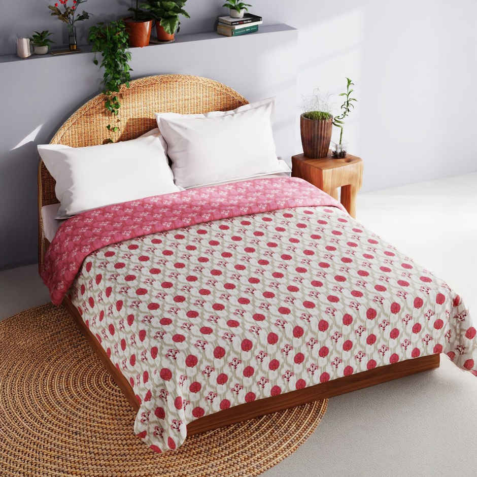 Bianca Extremely Soft 100% Muslin Cotton Dohar Pure Cotton Double Size Mezzo Ornamental-White/Peach