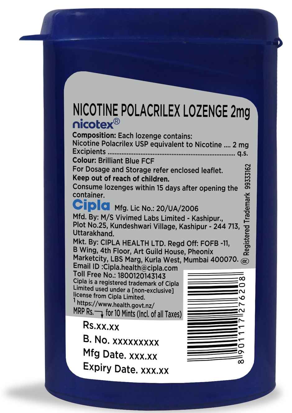 Nicotex Mint Big Lozenges 2mg