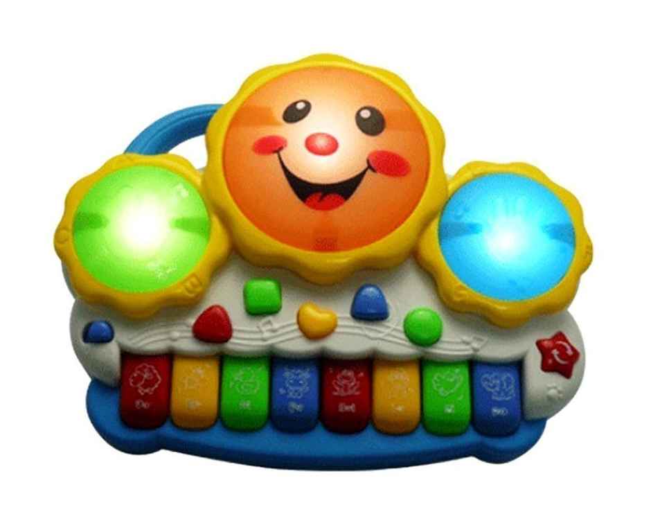 Toyshine Drum Keyboard Musical Toys With Flashing Lights - Multicolor