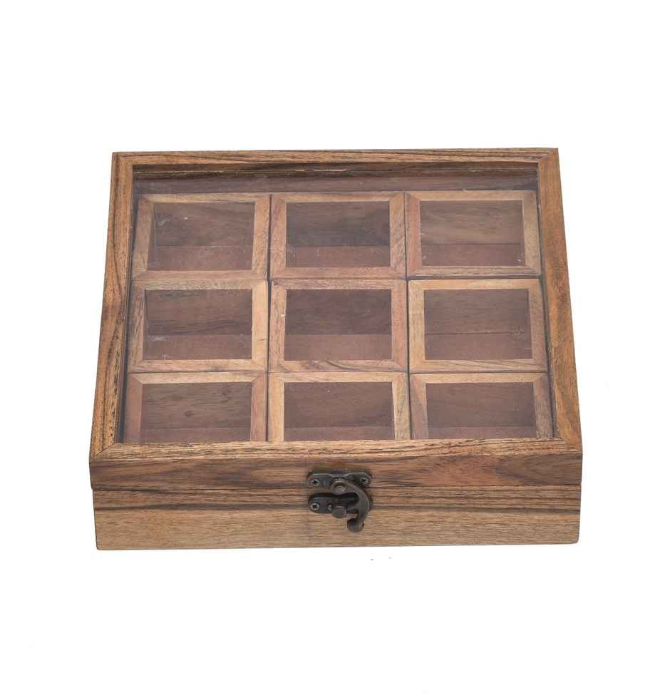 Sanjeev Kapoor by Oggn Acacia Wooden Masala Box