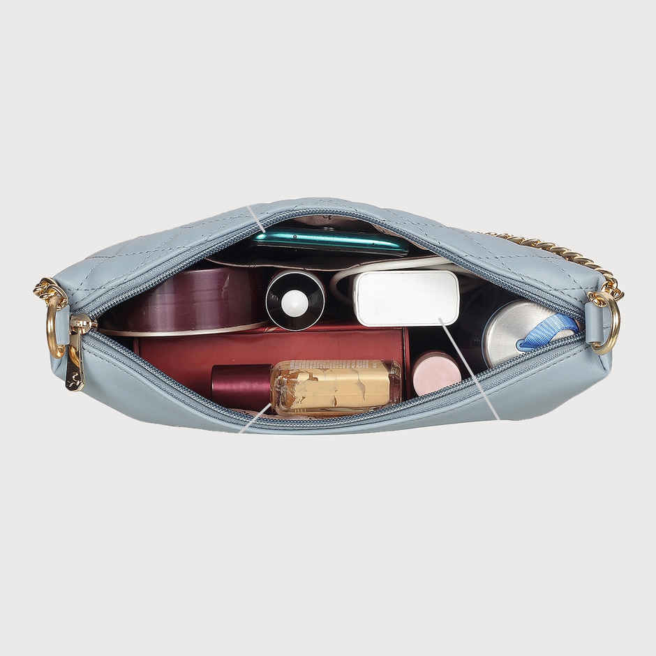 Mochi Blue Synthetic Sling Bag for Women | 66-7673-45