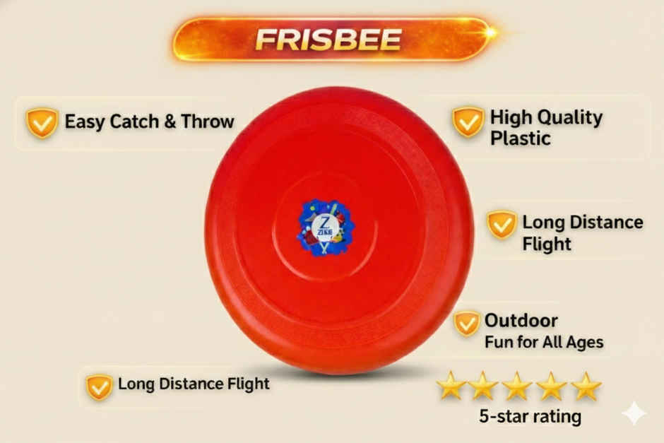 Zike Ultimate Frisbee - Size Large, Red Colour for Outdoor Fun