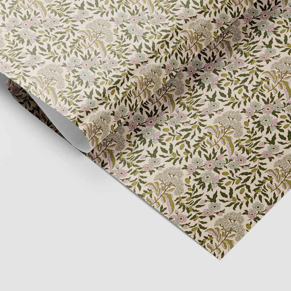 Tiger Notes Gift Wrap Botanical Garden Beige