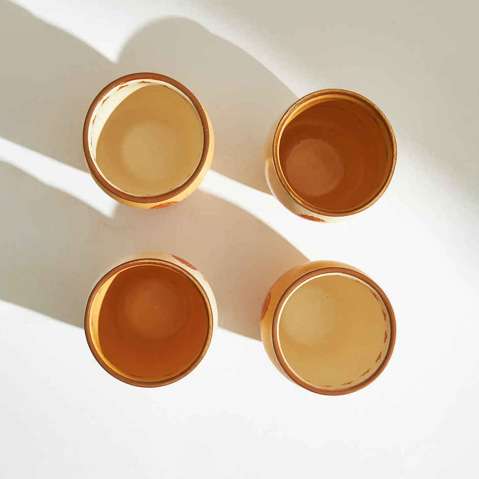 Chumbak Marigold Ceramic Kulhad Set | Multicolour | 300 ml