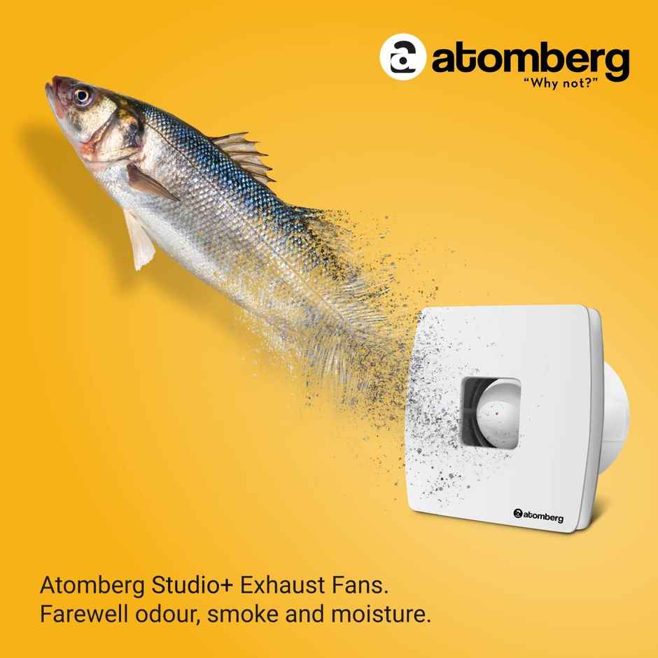 Atomberg Studio+ BLDC Exhaust Fan, 150mm with Motor, Easy to Clean, White