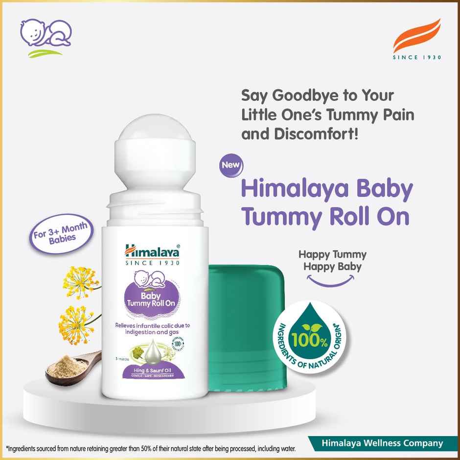 Himalaya Baby Tummy Roll On (40Ml) With 5 Natural Oils Including Hing Oil Saunf Oil Cardamom Oil