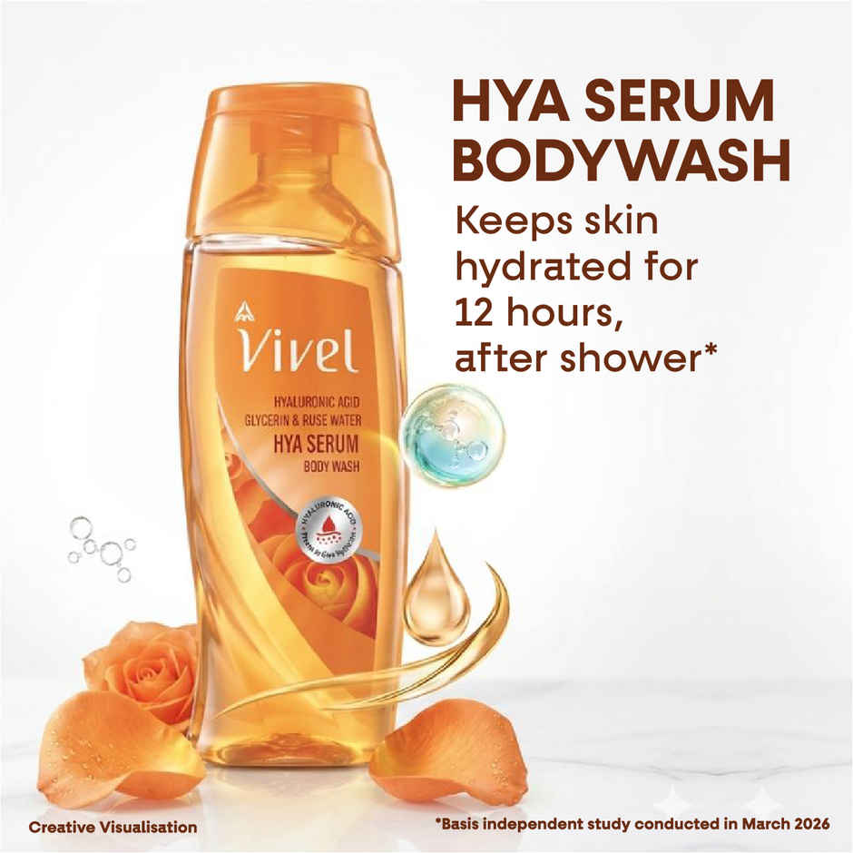 Vivel Hya Serum Body Wash Hyaluronic Acid, Glycerin and Rose Water daily Hydration Shower Gel