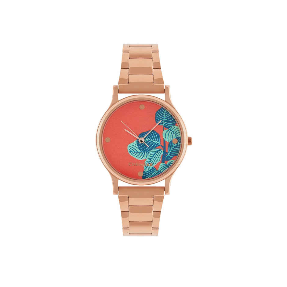 Chumbak Women's Metal Round Analog Watch | Teal
