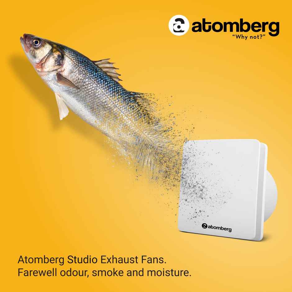 Atomberg Studio BLDC Exhaust Fan, 150mm/6 Inch, Double Ball Bearings, White