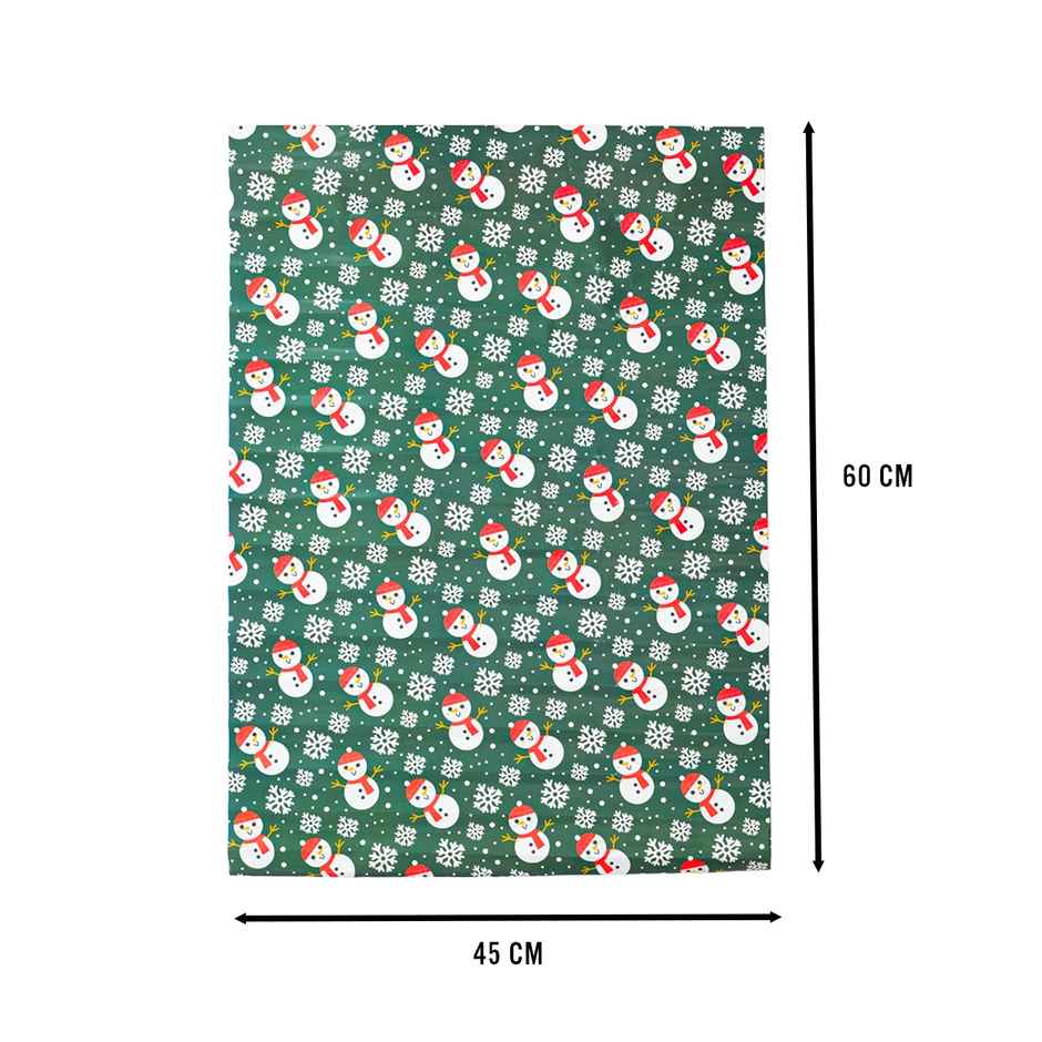 Snowman Green Wrapping Paper | Mad Over Print