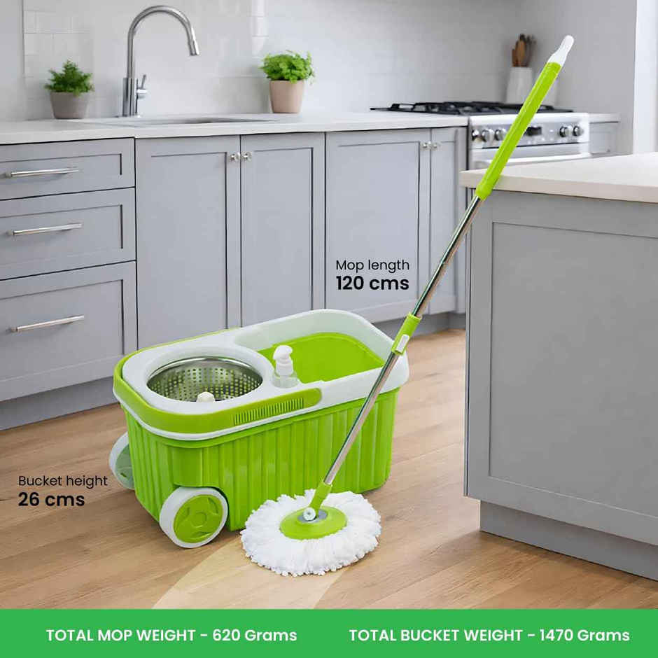 Scotch-Brite Supreme Spin Mop with Steel Spinner Bucket | Telescopic Handle & 360 Cleaning System