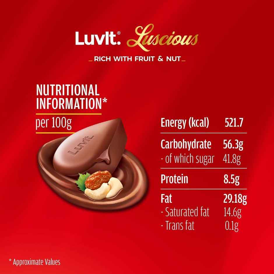 Luvit Luscious Fruit & Nut Chocolate Bar