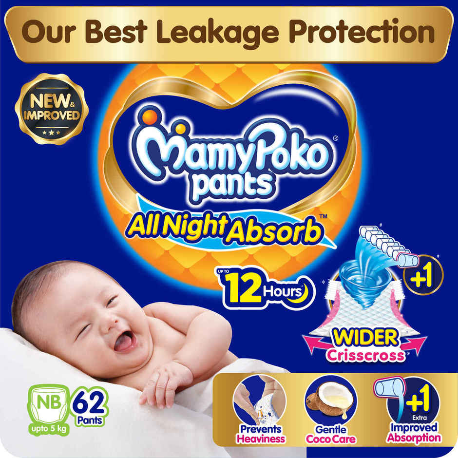 Mamypoko All Night Absorb Pant Style Diaper | XS | 62 pcs