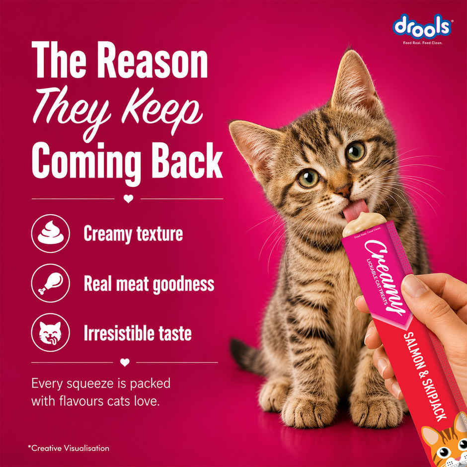 Drools Creamy Lickable Cat Treat - Salmon & Skipjack