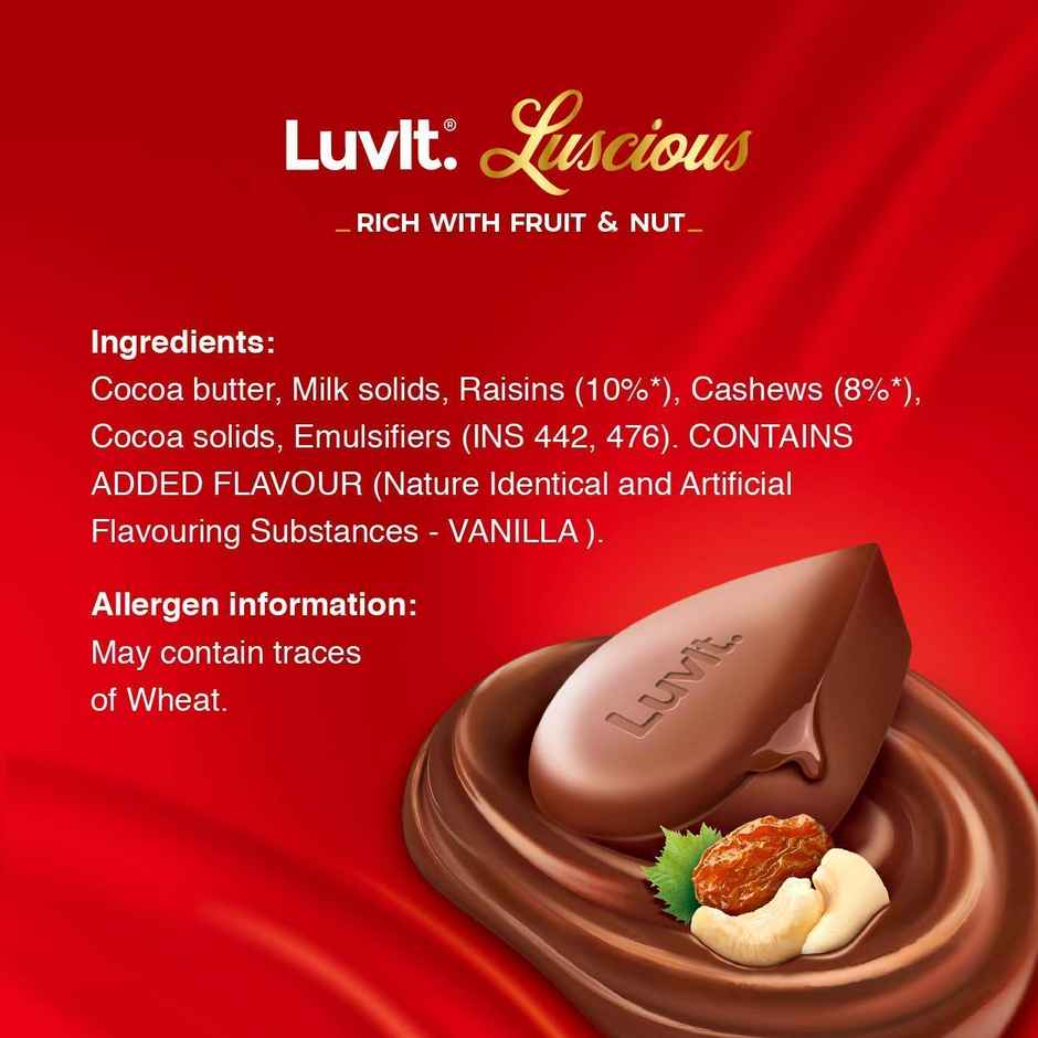 Luvit Luscious Fruit & Nut Chocolate Bar