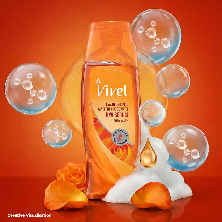Vivel Hya Serum Body Wash Hyaluronic Acid, Glycerin and Rose Water daily Hydration Shower Gel