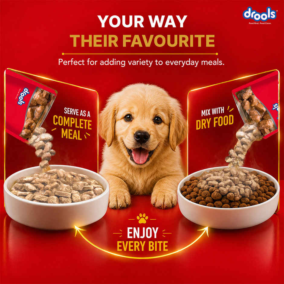 Drools Puppy Wet Dog Food - Real Chicken And Chicken Liver Chunks In Gravy