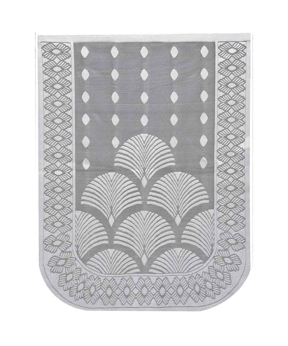 Kuber Industries Cotton Net Rainbow Pattern 5-Seater Sofa Cover for Home Decor|Living room|White