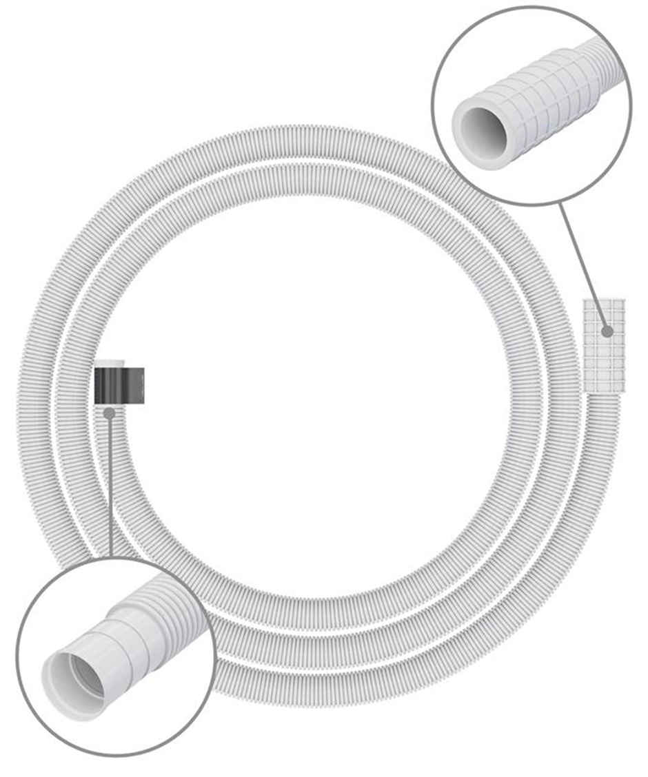 Daluci Washing Machine Outlet Pipe | Hose for Semi-Automatic Machines | White - 2 m