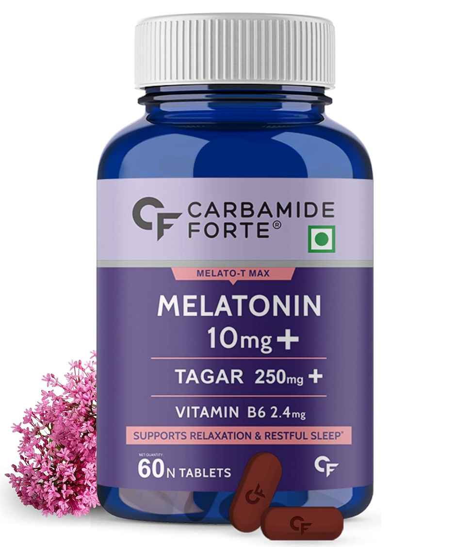Carbamide Forte Melatonin 10mg Sleeping Pills with Tagar 250mg|Sleep Supplement - 60 Tabs
