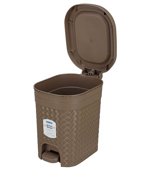 Kolorr Stitch Pedal Waste Bin Modern Design Trash Can For Home, Kitchen 7L (Lt Brown), 1 Count