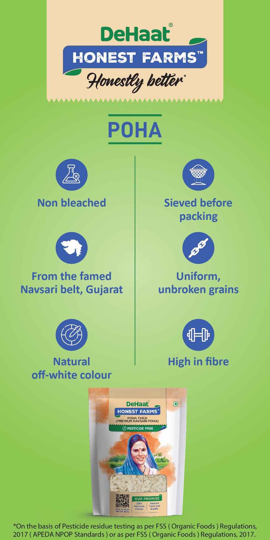 DeHaat HF Pesticide Free Poha | Thick