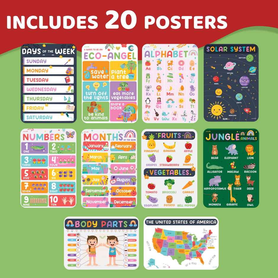Jackinthebox Pre K Poster - Colorful - Great For Gifting