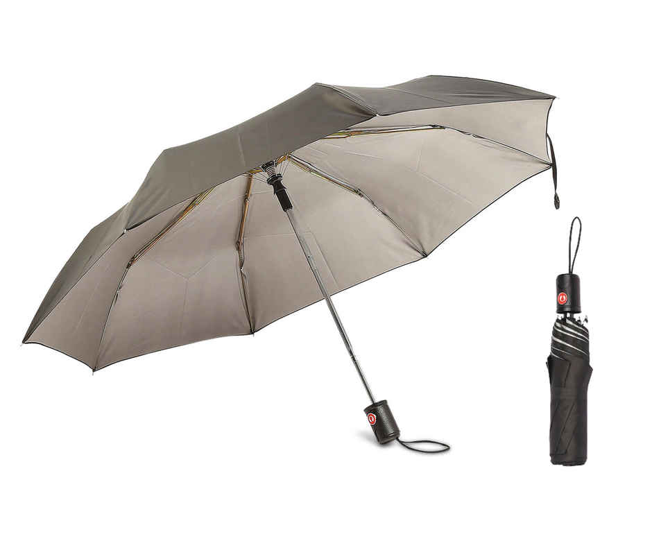 Citizen 3 Fold 22 Inch Auto Black Silver Umbrella