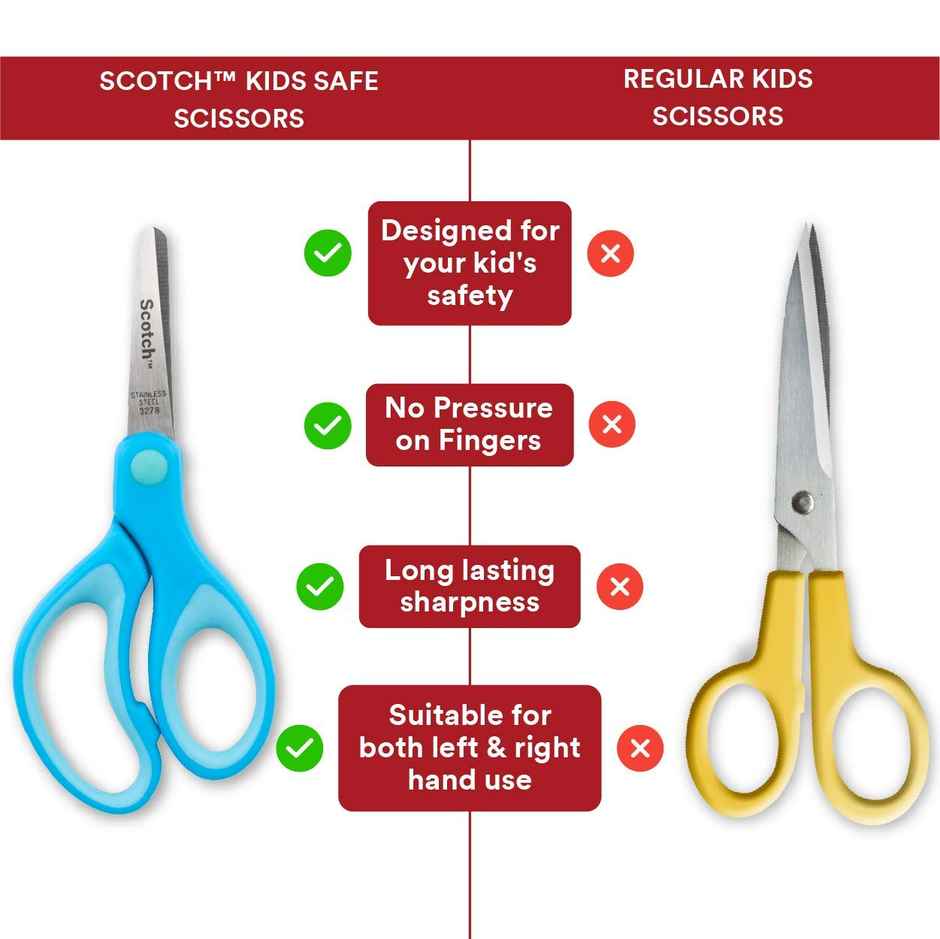 Scotch Kids Soft Grip 5-inch Blunt Tip Scissor | Assorted Combo