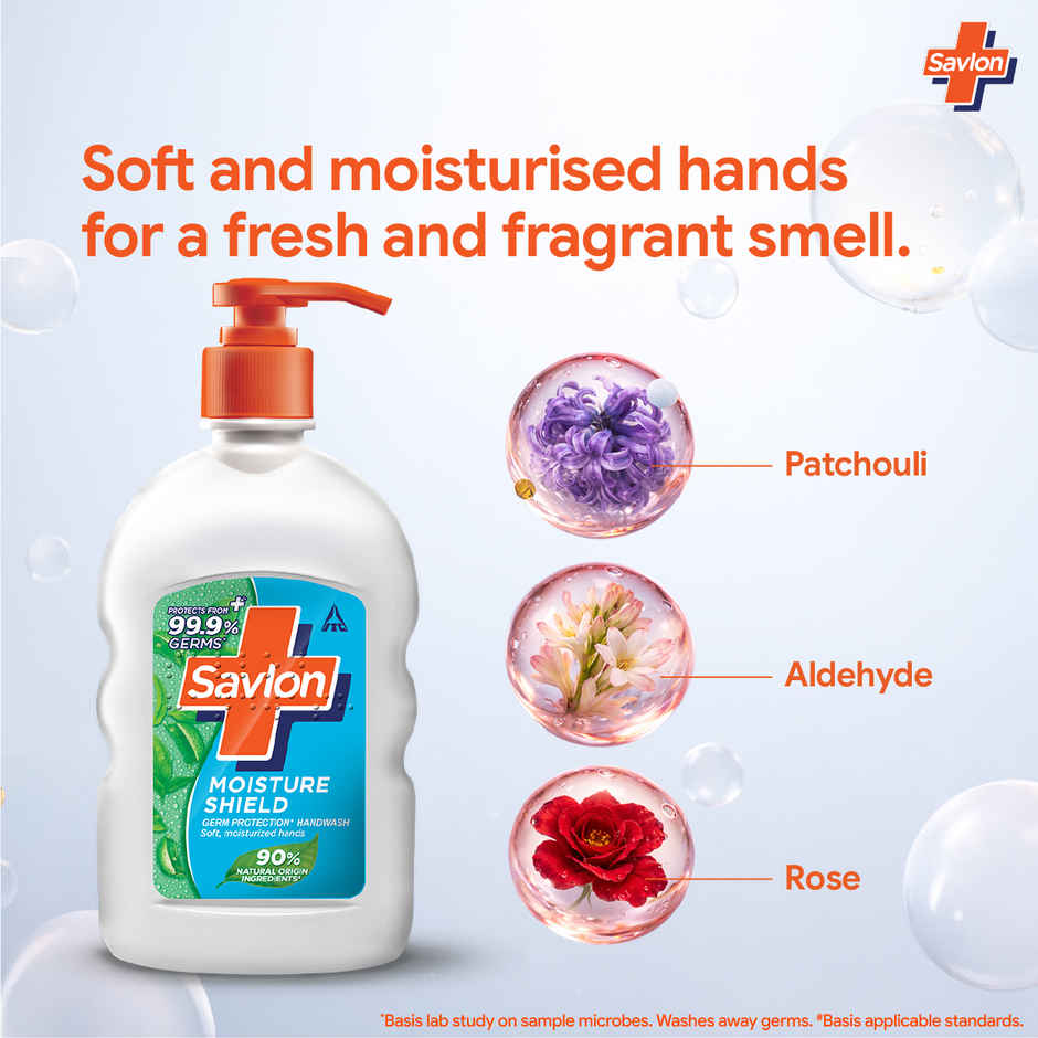Savlon Moisture Shield Germ Protection Hand Wash (200ml) & Savlon Moisture Shield Germ Protection Hand Wash (650ml) Combo