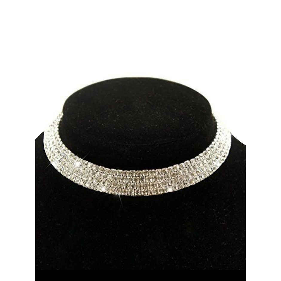 YouBella Stylish Latest Traditional Jewellery Silver Plated Choker Necklace for Women (YBNK - 5502)