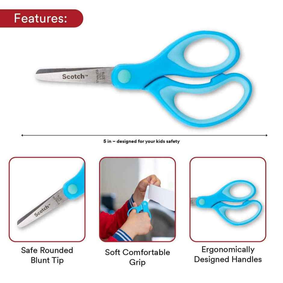 Scotch Kids Soft Grip 5-inch Blunt Tip Scissor | Assorted