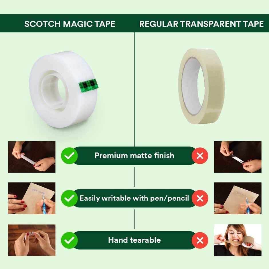Scotch 810 Series Magic Tape - Paper White Tape | 19 mm x 25.4 m