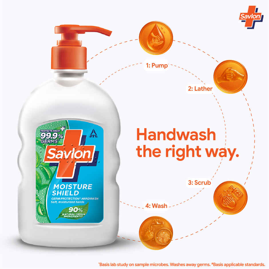 Savlon Moisture Shield Germ Protection Hand Wash (200ml) & Savlon Moisture Shield Germ Protection Hand Wash (650ml) Combo