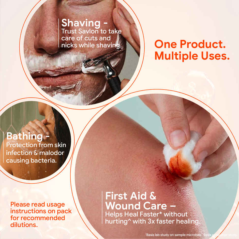 Savlon Antiseptic Liquid | For Cuts, Bathing, Shaving, Disinfection | Value Pack
