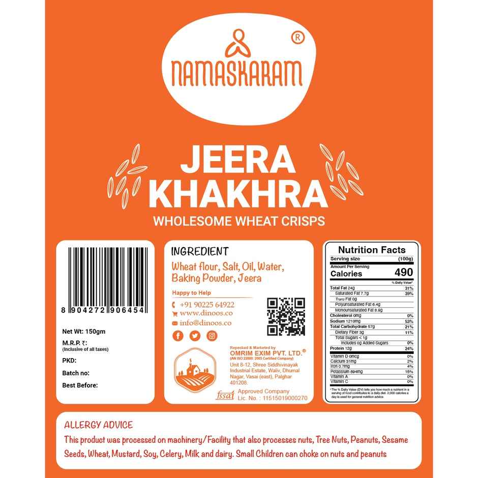 Namaskaram Jeera Khakhra | Savory Snack