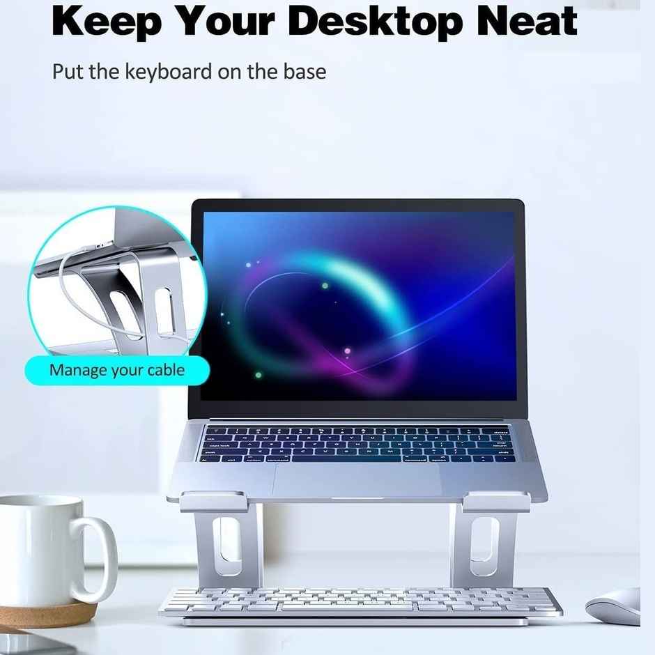 Dyazo Aluminum Laptop Stand with Cooling & Anti-Slip Pads - 11 Inch-17 Inch Notebooks