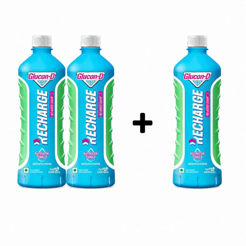Glucon-D Recharge Green Apple Hydration Drink 500   X 3 Combo