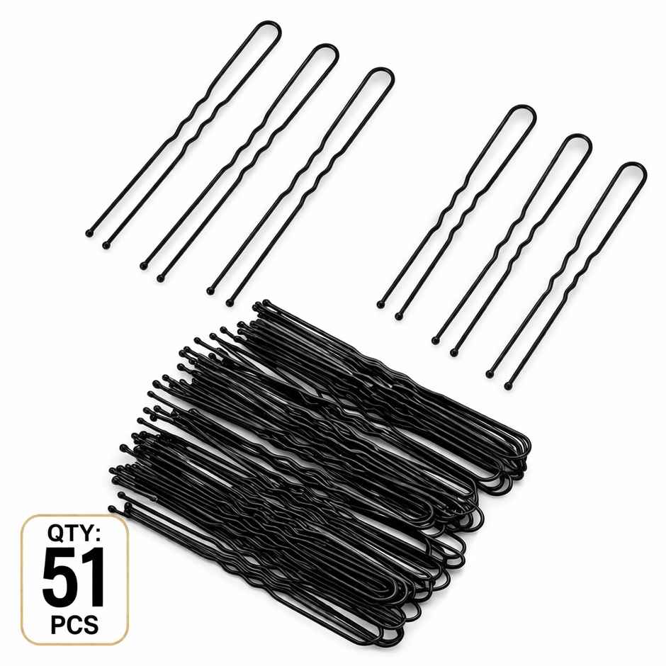 Juda Pins Set in a Plastic Box 60mmfor Girls and Women | Black