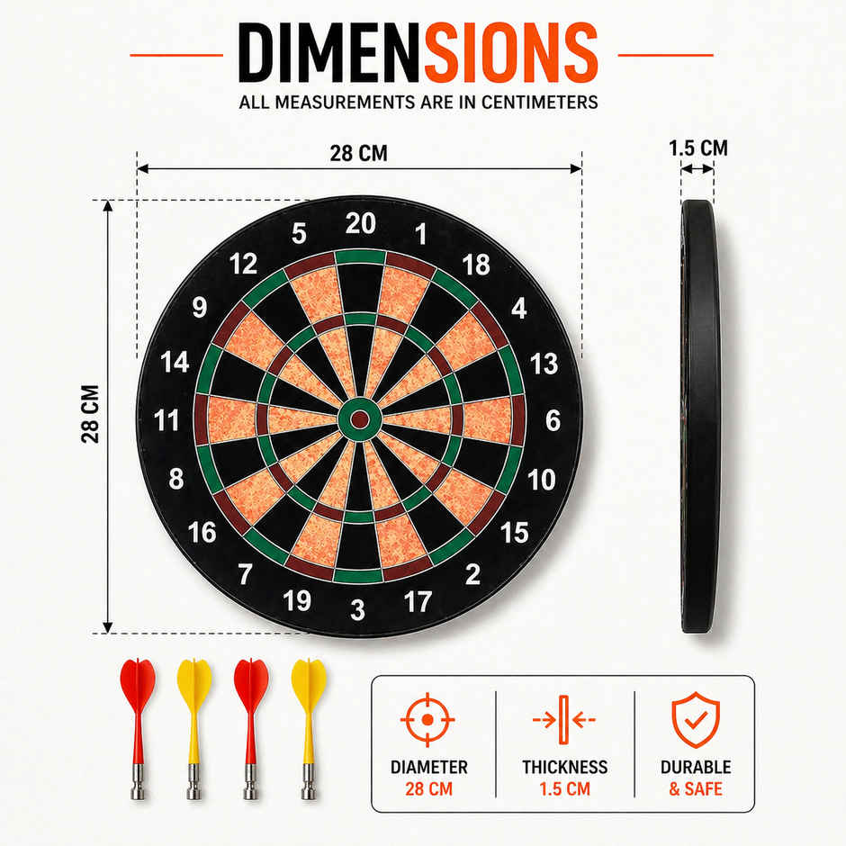 Fablue Magnetic Dart Plastic Board Game for Kids with 4 Darts