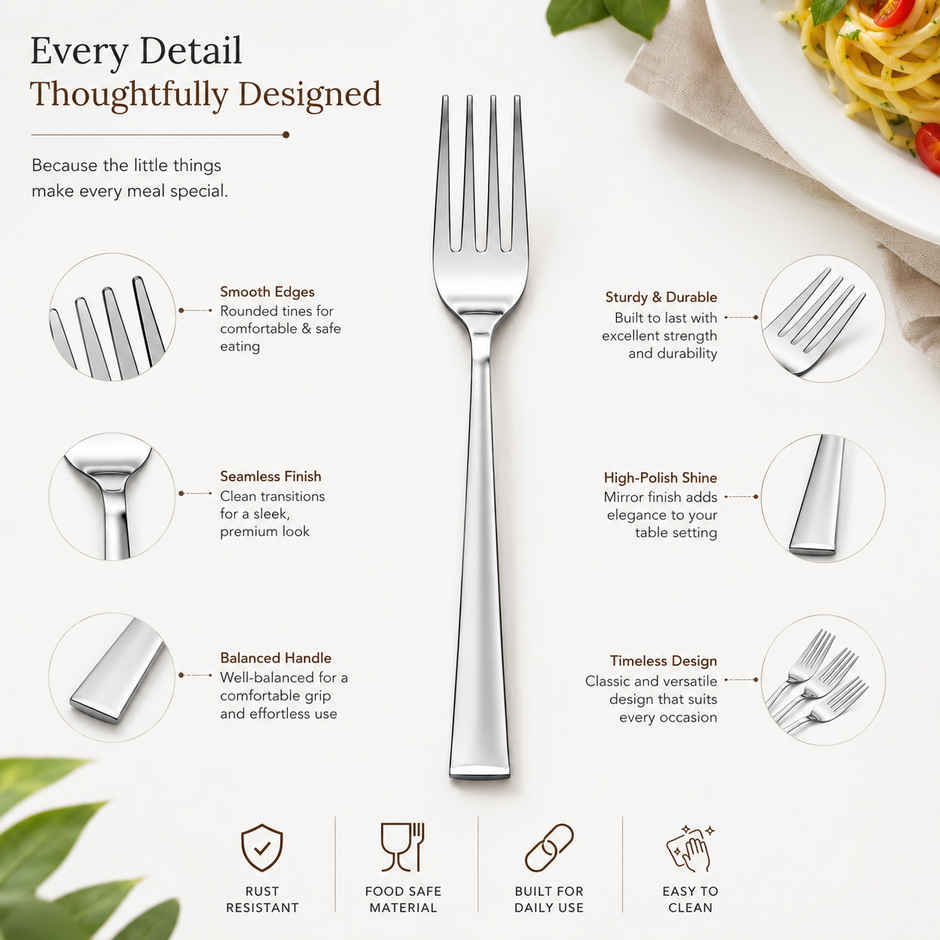 Petals 6 Pcs Stainless Impress 18 cm Dessert Fork Cutlery