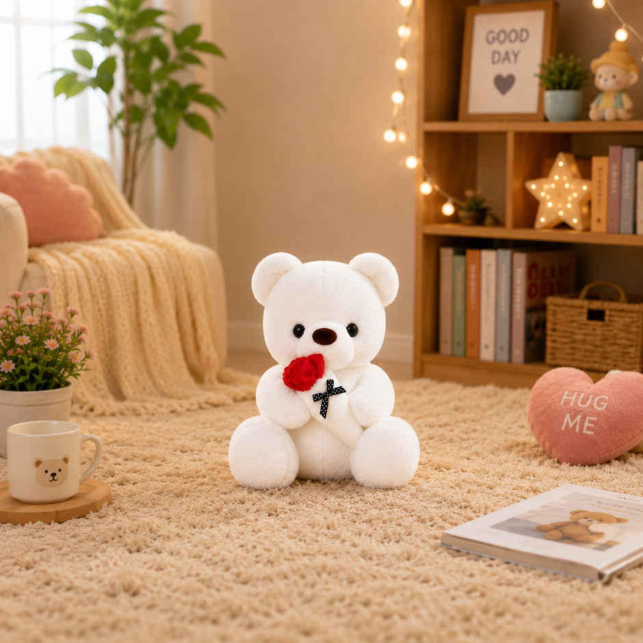 Dearjoy Teddy Bear With Rose 28 cm