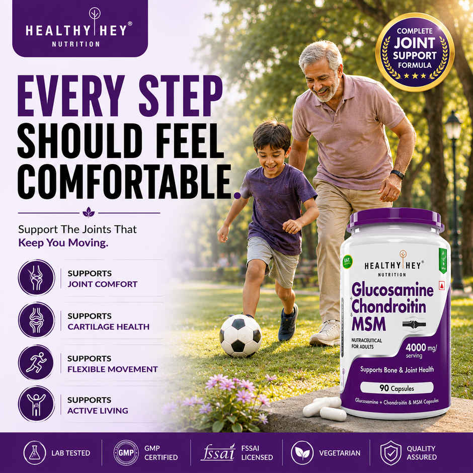 HealthyHey Nutrition Double Strength Glucosamine Chondroitin & MSM | Cartilage Support | 4000 mg