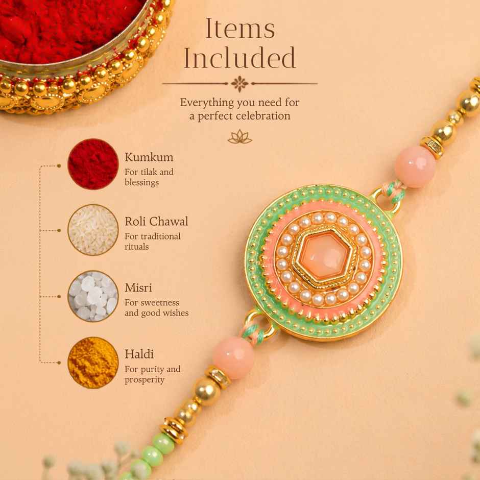 Traditional Vibrant Meenakari Chakra Rakhi for Brother | Pack of 1 | Tomuncle