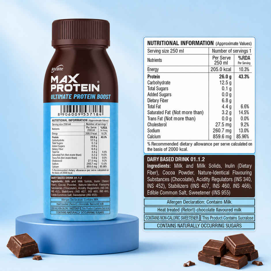RiteBite Max Protein Choco Burst 26g Protein Milkshake