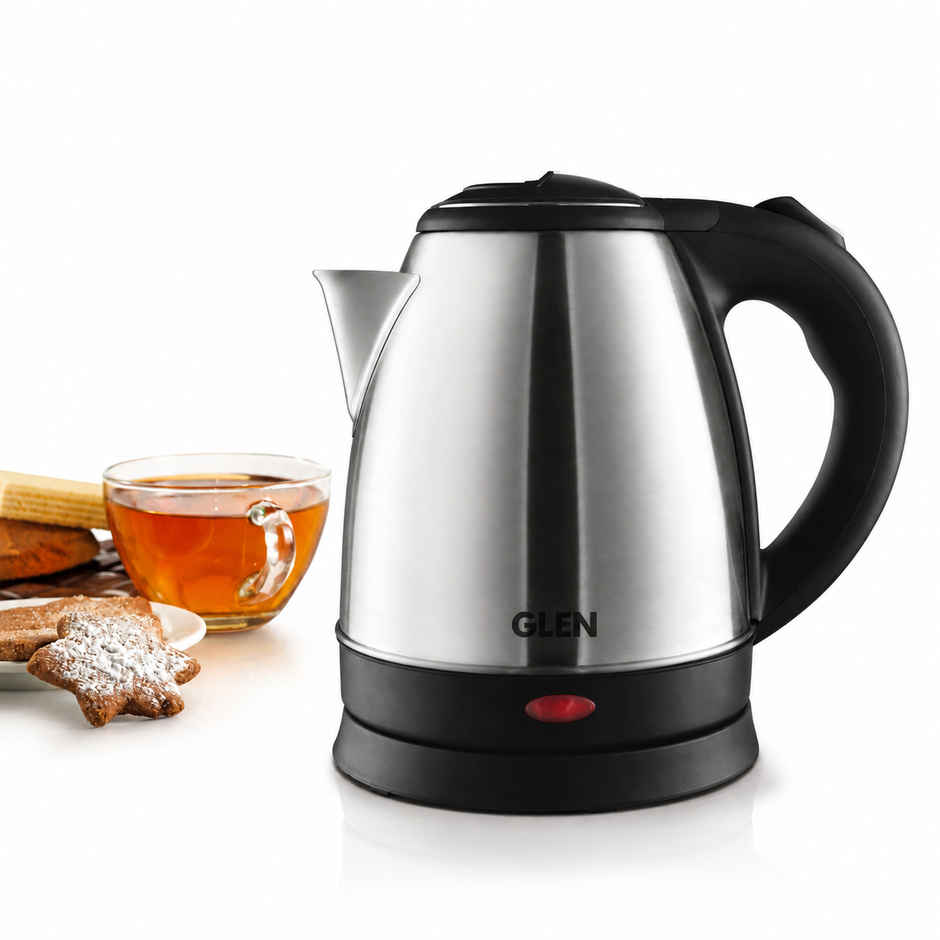 Glen 1500 Watt Electric Kettle Stainless Steel With 360 Degree Rotational Base 1.8 L, Silver (9002)